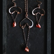 Wisior Jaspis czerwony surowy rustykalny serce