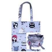 Torba na zakupy bawełniana - Sowy