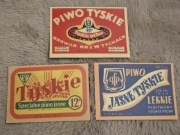 3 magnesy w formie etykiet piwnych Tyskie