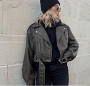 Kurtka ramoneska ekoskóra z paskiem 