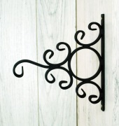 Wieszak Hak Uchwyt metalowy kuty na doniczkę - Czarny RAL 9005 (W60)