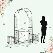 Łuk różany z drzwiami i 2 donicami, pergola, podpora do roślin pnących