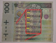 ! Rzadka Druga Seria Drukowana w PWPW 1994 DB x 5 Seria 100 zł / PLN !