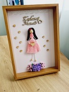 Laleczka dzień matki urodziny prezent aniołek obraz 3d ramka makrama