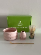 Różowy zestaw matcha komplet akcesoriów