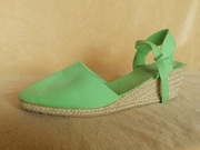 Sandały espadryle na koturnie zielone r.41