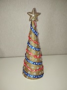 Choinka handmade rękodzieło lampki LED 