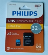 Karta Pamięci PHILIPS micro SDHC 32 GB z transferem do 120 MB/s