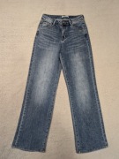 Niebieskie szerokie przecierane spodnie jeansowe jeansy Moon Girl 34