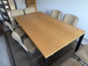 Stół konferencyjny składany 197x100x72cm składany dąb + metalowe nogi