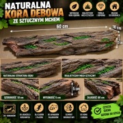Naturalna kora dębowa ze sztucznym mchem 60 cm dekoracja
