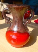 Ceramiczny wazon pop-art z uchwytem lata 70 