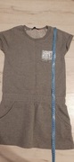Ciepła bawełniana szara tunika świecąca r. 134 9 lat