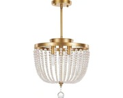 Złoty żyrandol kryształowy Art Deco 3xE14 Ø35 cm