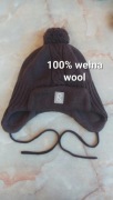 czapka wełniana 100% wełna wool brązowa Reima 48 uniwersalna jesień zima
