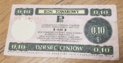Bon Towarowy Pekao 10 centów 1979r Polska PRL