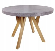 Stół okrągły Beton Jasny + BUK nierozkładany Ø90 - nowy
