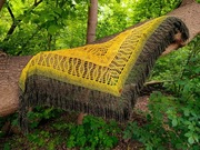 CHUSTA HANDMADE, ażurowa, frędzle, SZYDEŁKO, rękodzieło 