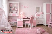 Biurko KIDS Dziewczynka Białe Różowe PINK BEKAS Dąb Producent Mebli 