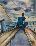 Chwila ciszy. Akryl na panelu 40x50 