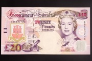 Gibraltar 20 Funtów z 2006 roku seria AB stan 1 UNC