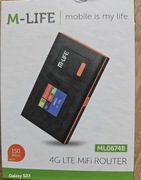 Przenośny router M-Life ML0674B 4G LTE hotspot MiFi używany bdb pudełko
