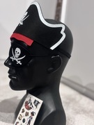 Pirat strój czapka-opaska na gumce opaska na oko ,arkusz tatuaży