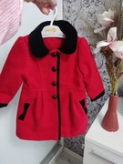 Płaszcz płaszczyk czerwono czarny duże guziki kołn