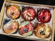 bombki prl szklane kolorowe bańki okrągle ozdoby choinkowe vintage 