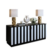 PIĘKNA CZARNO BIAŁA KOMODA W PIONOWE PASY SUPER FASON