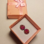 Kolczyki ręcznie robione gipsówka naturalna prezent 