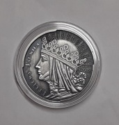 Srebrna moneta Królowa Jadwiga - oksydowana, 1 oz