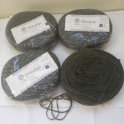 Włóczka 100% wełna islandzka khaki 4x 100g 