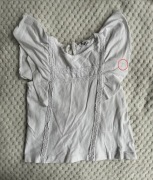 Biała dziewczęca koszulka t-shirt z falbankami rozmiar 92