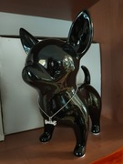 Figurka ceramiczna pies czarny CHIHUAHUA skarbonka 23x18,15x14 cm CZIŁAŁA
