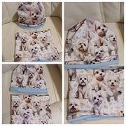 Nowy komplet czapka I komin pieski od 48 do 52  m