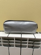 Piórnik z brokatowy srebrny brokat