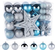 Zestaw 70 dekoracyjnych bombek choinkowych