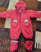 Kombinezon niemowlęcy czerwony króliczek zimowy Natalys 62-68