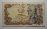 Stary banknot 100 Pesetas Hiszpania