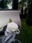 Dekoracja samochodu na ślub roze na klamki premium 4 sztuki 