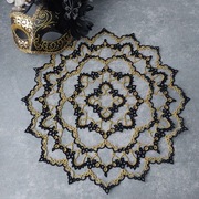 Koronkowa serwetka czarno-zlota 37 cm