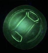 talerz na przekąski dzielony szkło nie-uranowe, lodowe, stare vintage  26cm