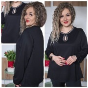 Bluzeczka zdobiona łezka prążek 5XL