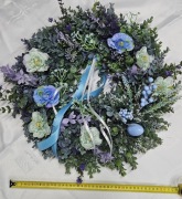 Stroik, wianek Wielkanoc, wieniec, wiosenny, duży i gęsty 45cm fiolet!