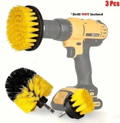 Zestaw szczotek na wkrętarkę 3szt do czyszczenia szorowania kostki felg
