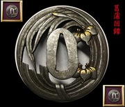 Tsuba żelazna szkoła Higo okres Edo XVIII w. katana wakizashi 