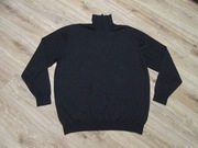 DRESSMANN męski sweter golf ciemny granat 100% bawełna _ 4XL