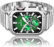 HASLFM Stalowy Pasek do Apple Watch 6/5/4/SE/3/2/1 z Etui