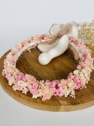 Wianek na głowę suszone kwiaty Pudrowy Róż ślub